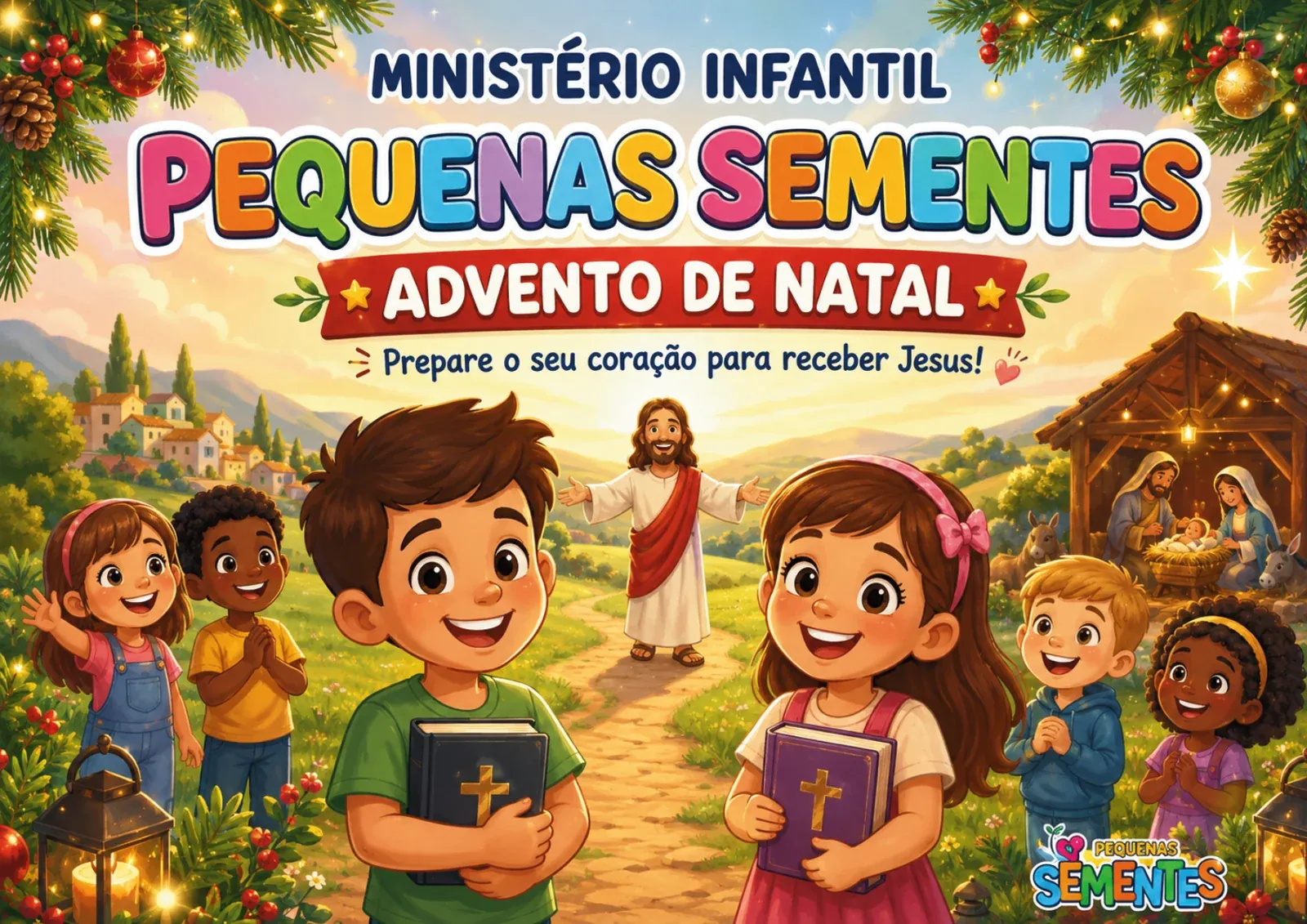Capa do Advento de Natal Pequenas Sementes para o Ministério Infantil